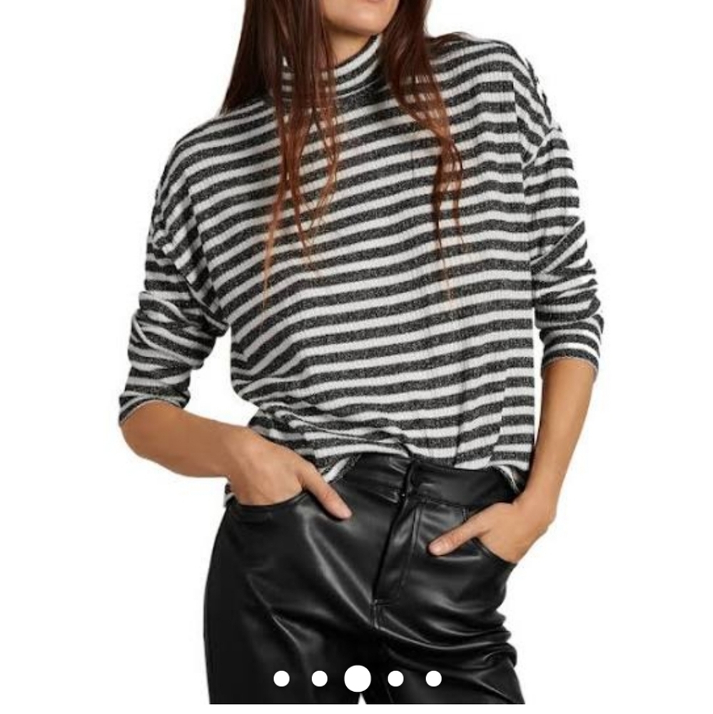 Sanctuary Cowl neck metallic top
